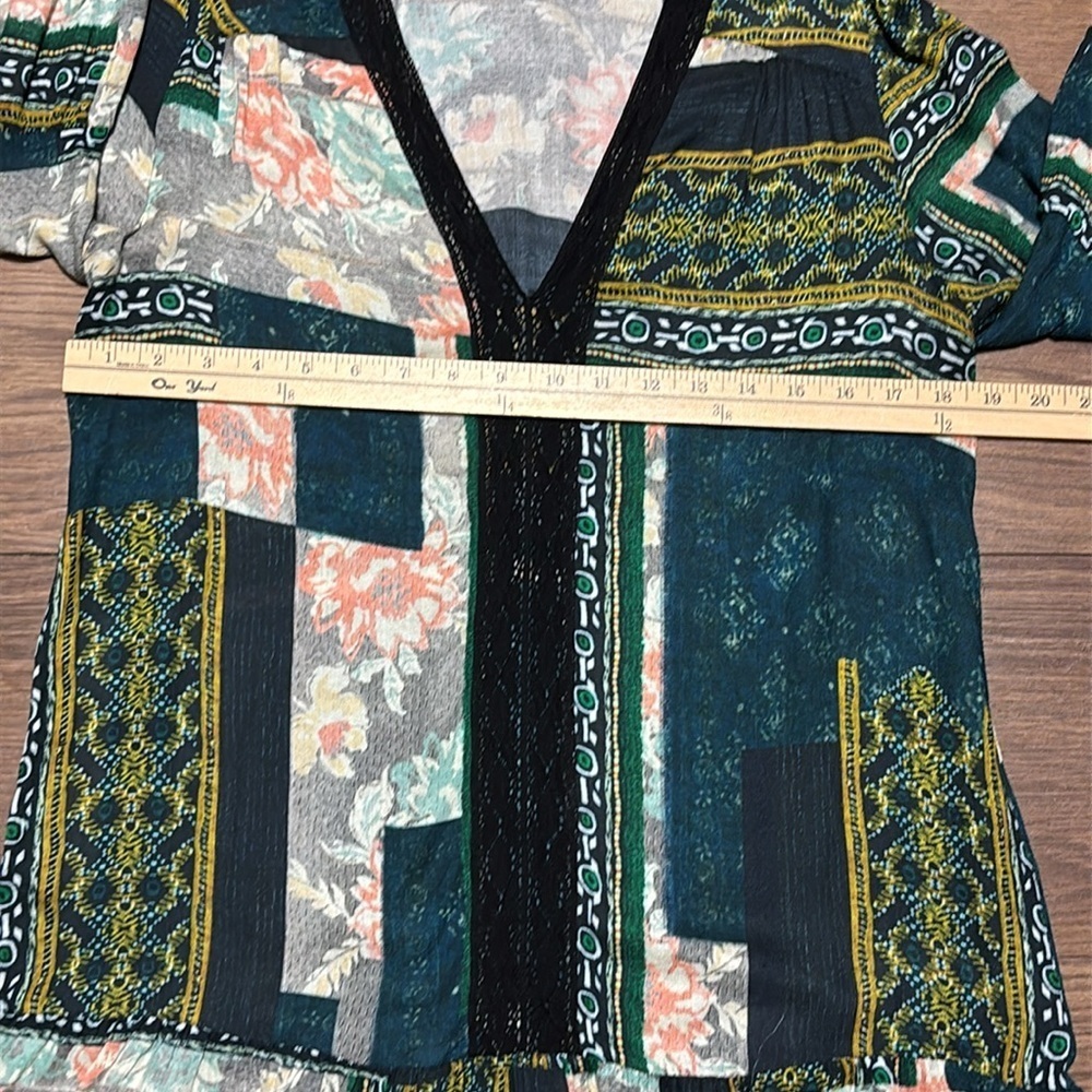 Anthropologie Maeve Patchwork Boho V-Neck Dress Small - Picture 4 of 5